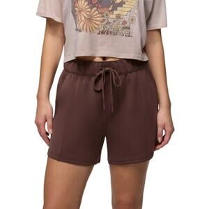 Prana Shea High Rise Short Women's L Mocha 3" Inseam Relaxed Fit Buttery Soft